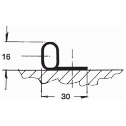 RUBBER BULB SEALS P-SECTION 16