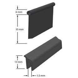 RUBBER H. SECTION BLACK  (100M