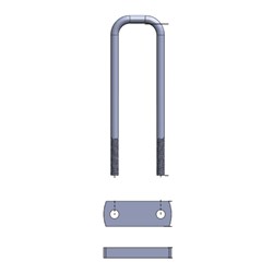 U Bolts - Heavy Duty - Zinc Plated - 406mm X 117mm X 5 /8 Thread (100mm Ins
