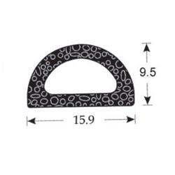 D-Seal EPDM Black 15.5mm x 9mm HT Tape