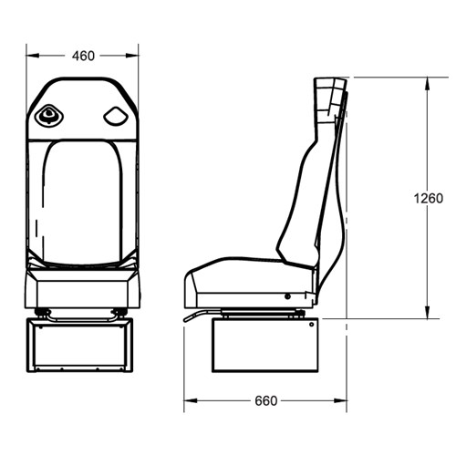 Seat Hi-Bac Advanced Seamless Child Safety 3PT Belt left SerIal 21590