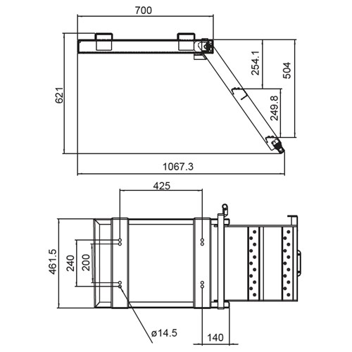 LADDER PULLOUT  2 STEP 700MM