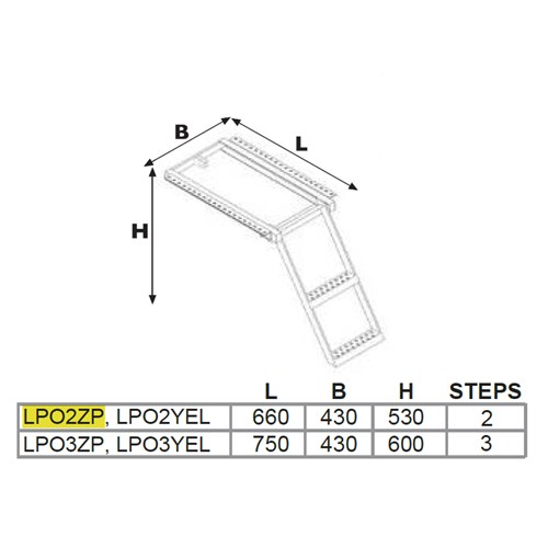 PULLOUT LADDER- 660MM - TWO ST